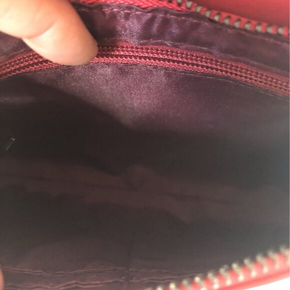 Red Leather Clutch Purse Womens Small Crossbody Bag With Chain Strap Crossbody - Picture 6 of 8